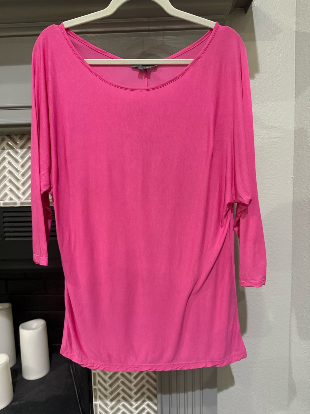 Vince Women's Bright Pink Boatneck Dolman Tunic